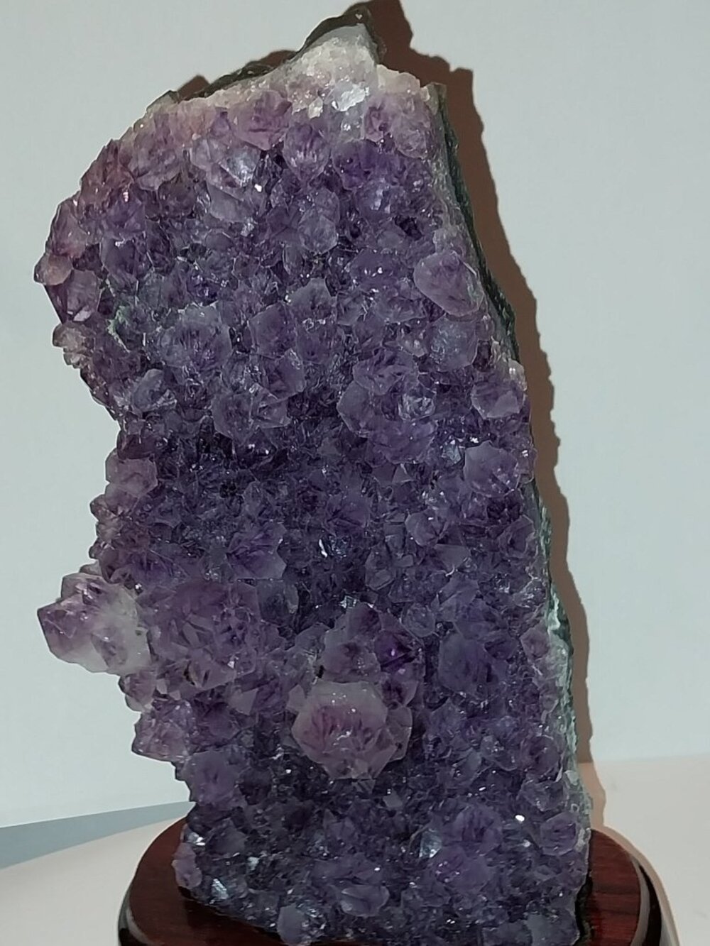 Amethyst Crystal Geode with Wood Base/Stand